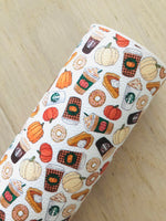 Printed Pebbled Faux Leather Fall Food