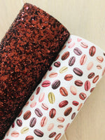 Printed Pebbled Faux Leather Coffee Beans