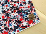 Printed Pebbled Faux Leather Red and Blue Stars