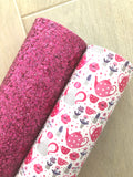 Iridescent Pink Chunky Glitter Fabric - Felt Backing