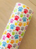 Printed Pebbled Faux Leather Dog Paws