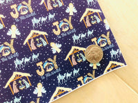 Printed Pebbled Faux Leather Christmas Nativity Story