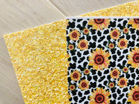 Printed Pebbled Faux Leather Sunflower Design