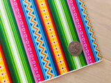 Printed Pebbled Faux Leather Princess Stripes Design