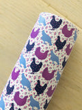 Custom Printed Smooth Leather Farm Chicken and Floral Background  Bundle
