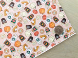 Printed Pebbled Faux Leather Fall Food