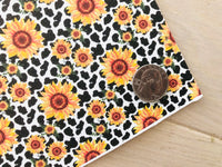 Printed Pebbled Faux Leather Sunflower Design