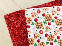 Printed Pebbled Faux Leather Pizza