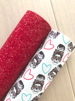 Lux Red Chunky Glitter Fabric Sheet - Soft Felt Backing