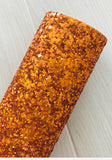 Lux Orange Chunky Glitter Fabric Sheet - Felt Backing