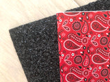 Printed Pebbled Leather Red Bandana