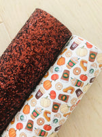 Printed Pebbled Faux Leather Fall Food