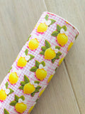 Printed Pebbled Faux Leather Lemon