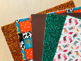 Printed Pebbled Faux Leather with Western Design Elements Patchwork