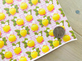 Printed Pebbled Faux Leather Lemon