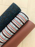 Black and Blue Chunky Glitter Fabric - Black Twill Backing