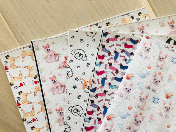 Printed Pebbled Faux Leather Dogs