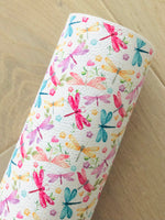 Printed Pebbled Faux Leather Dragonflies