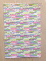 Printed Pebbled Faux Leather Brushstroke, Plaid and Polka Dots Design