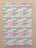 Printed Pebbled Faux Leather Brushstroke, Plaid and Polka Dots Design