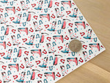 Printed Pebbled Faux Leather with Cowboy Boots Design