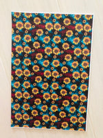 Printed Pebbled Faux Leather Sunflower Design