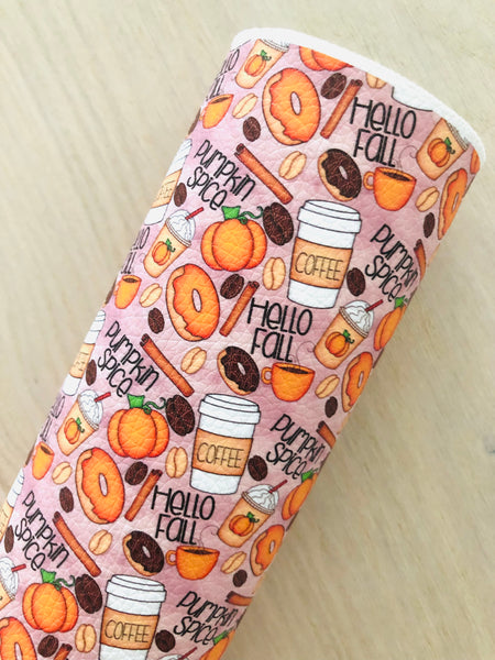 Printed Pebbled Faux Leather Pumpkin Spice