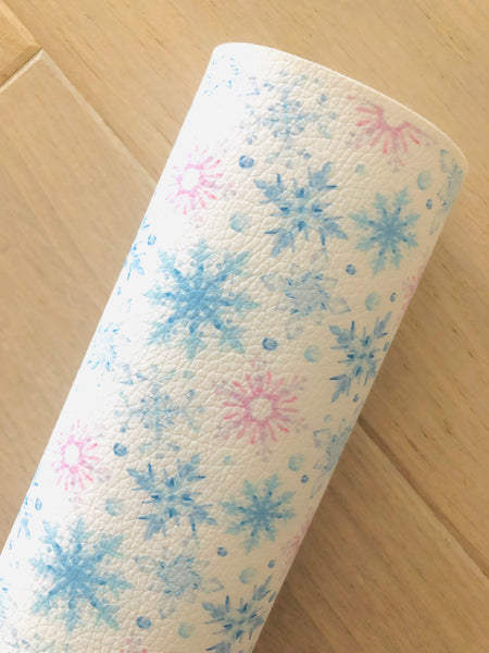 Printed Pebbled Faux Leather Snowflake