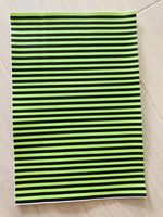 Printed Pebbled Faux Leather Black and Green Strip