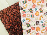 Printed Pebbled Faux Leather Fall Food