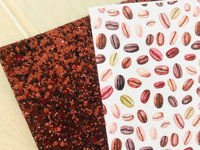 Printed Pebbled Faux Leather Coffee Beans