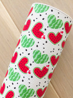 Printed Pebbled Faux Leather Watermelon Design