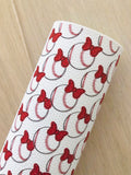 Printed Pebbled Faux Leather Baseball