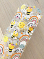 Printed Transparent Jelly Sheet Bee and Rainbow