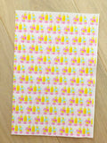 Printed Pebbled Faux Leather Pencils and Pink Bow