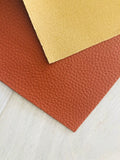 Solid Brown Color Pebbled Faux Leather