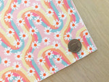 Printed Pebbled Faux Leather Daisy Flowers