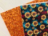 Printed Pebbled Faux Leather Sunflower Design