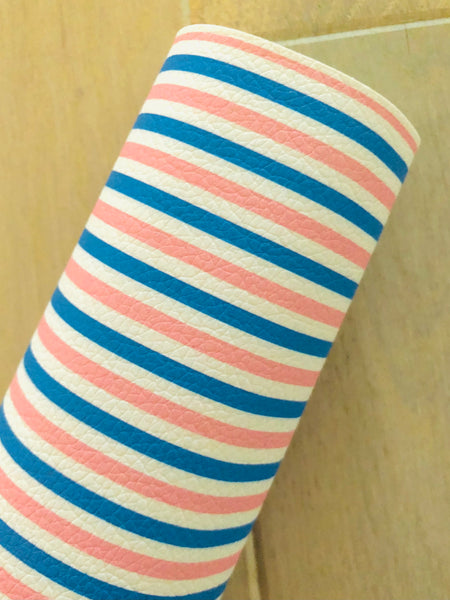 Printed Pebbled Faux Leather Newborn Stripes Design