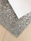 Solid Silver Chunky Glitter Fabric - Felt Backing