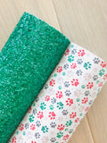 Custom Printed Smooth Leather Dog Paw Prints - Soft Felt Backing