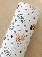 Printed Pebbled Faux Leather Dogs