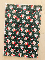 Printed Pebbled Faux Leather Christmas Forest Animals