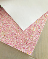 Mixed Pink Chunky Glitter Fabric - Felt Backing