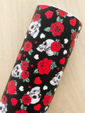 Printed Pebbled Faux Leather Skulls