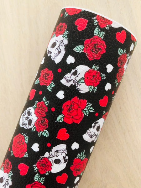 Printed Pebbled Faux Leather Skulls