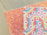 Printed Pebbled Faux Leather Daisy Flowers