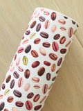 Printed Pebbled Faux Leather Coffee Beans