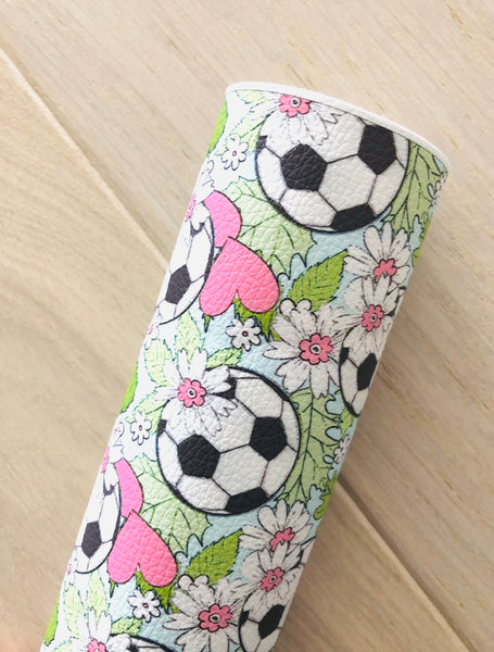 Printed Pebbled Faux Leather Soccer