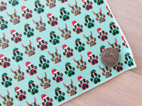 Printed Pebbled Faux Leather Holiday Dog Paws